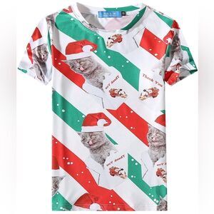 SSLR Big Boys' Xmas T Shirts Santa Claus Funny Ugly Christmas Sweater.